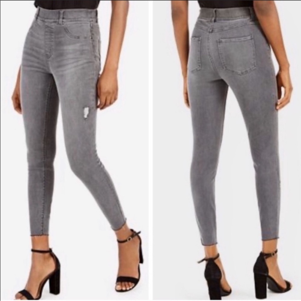 SPANX Gray Jeggings with Stretch High-Waisted Fit
